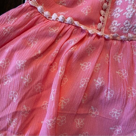 Baby Girl Jessica Simpson Pink Sleeveless Lace Stitch Dress Size 18-24M - Picture 3 of 8